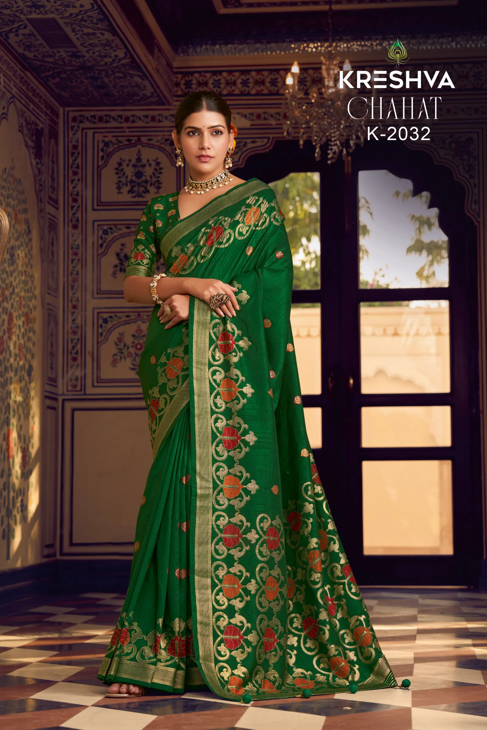 Chahat By Kreshva P V Silk Banarasi Traditional Wear Saree Wholesalers In Delhi